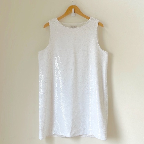 Madewell Dresses & Skirts - MADEWELL Broadway and Broome White Sequin Girlcore Dress XL